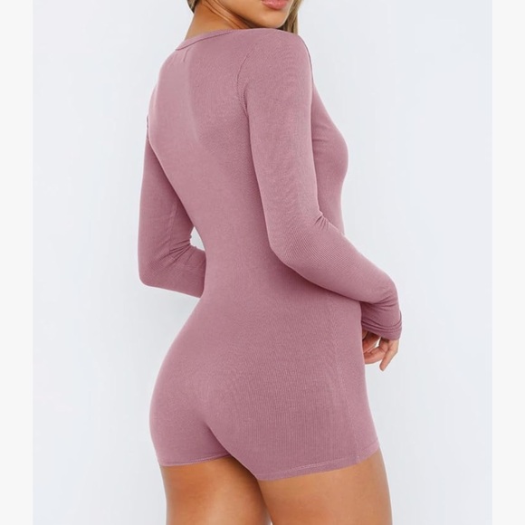 Maybe pink romper bodysuit shorts henley jumper sexy lingerie pajamas pjs lounge